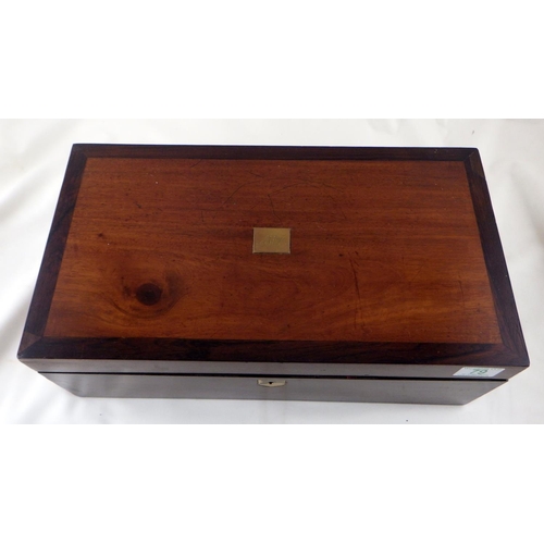 79 - A restored Victorian mahogany writing box 45cm wide