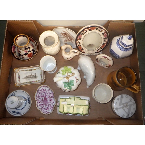 83 - A group of various ceramics to include Belleek, Masons, Coalpoat Mullberry Hall, etc