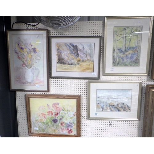 92 - A group of Five Gwen Ritter watercolours & Pastels (5)