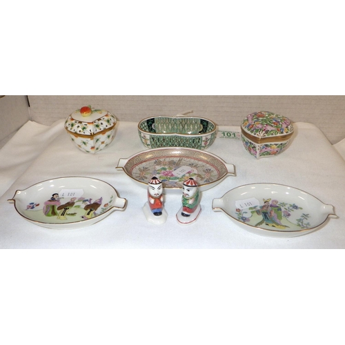 101 - A group of Herend to include two pierced heart shaped boxes, ashtrays etc (8)