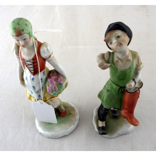 123 - Two Herend figures 13 & 14cm tall