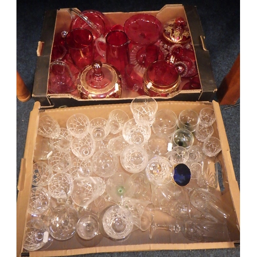 141 - Two boxes of misc glass wares (2)