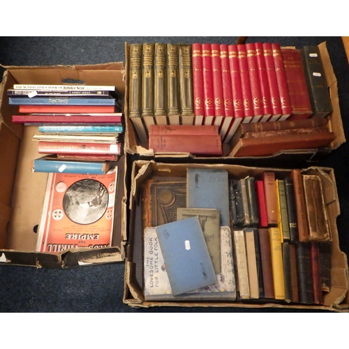 143 - Three boxes of various books to include Household Physician, bible etc (3)