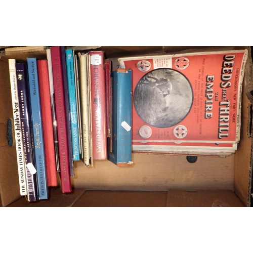 143 - Three boxes of various books to include Household Physician, bible etc (3)