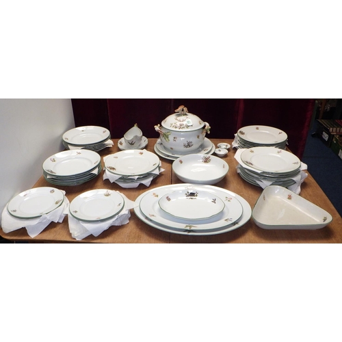 159 - An extensive Herend Forest Animals pattern part dinner service, used, light surface scratches. 
To i... 