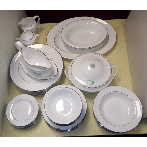 164 - A Wedgwood Signet Platinum part dinner service, light use light surface scratches