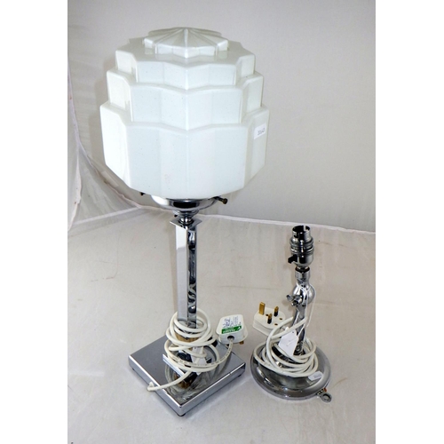 175 - Two Art Deco style chrome plated table lamps