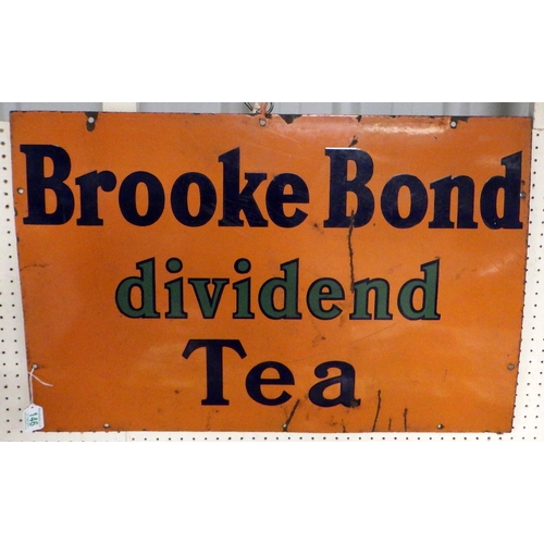 146 - An enamel Brooke Bond dividend Tea sign 76 x 50cm