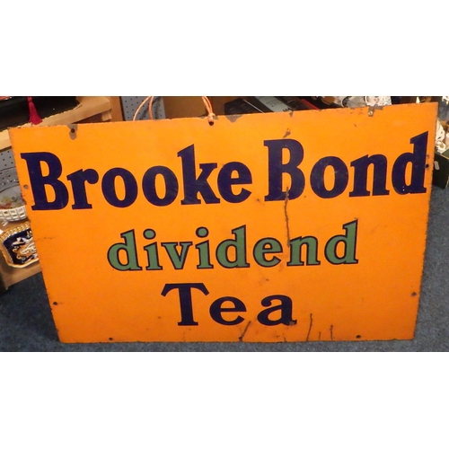 146 - An enamel Brooke Bond dividend Tea sign 76 x 50cm