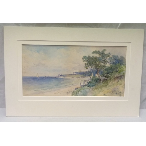 40 - Coastal landscape, watercolour titled Cotuit, George Henry Smillie, dated 1899, 49 x 24cm presented ... 