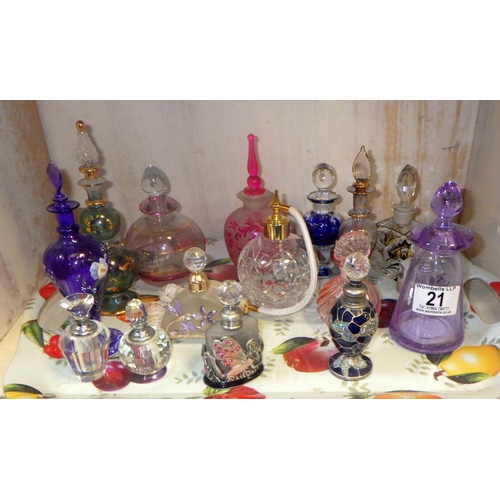 21 - A group of modern scent bottles incl Stuart Crystal