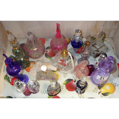 21 - A group of modern scent bottles incl Stuart Crystal