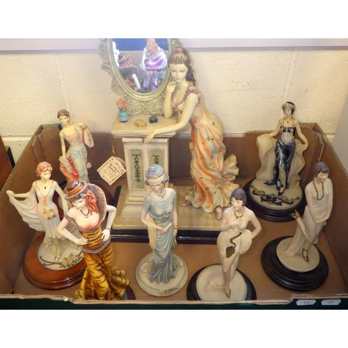 23 - Various collectors figurines, resin marked Leonardo Collection, Regency Fine Arts etc; scent bottles... 