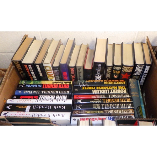 26 - Books incl hardback thrillers, detective fiction and horror, Ruth Rendell, Frederick Forsythe, Steph... 