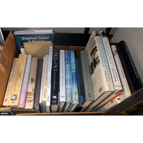 38 - Books incl Antarctic Exploration, Scott, Shackleton etc; military interest; numismatics interest.  (... 