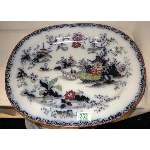 70 - A group of various 19thC plates to include Willow pattern, Pheasant, Ironstone etc (6)