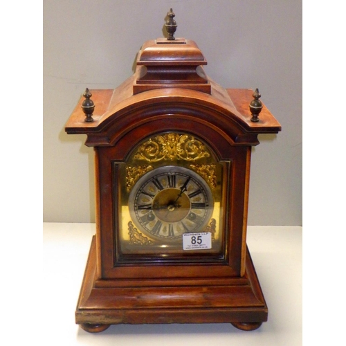 85 - A 19thC striking mantle clock 42cm tall