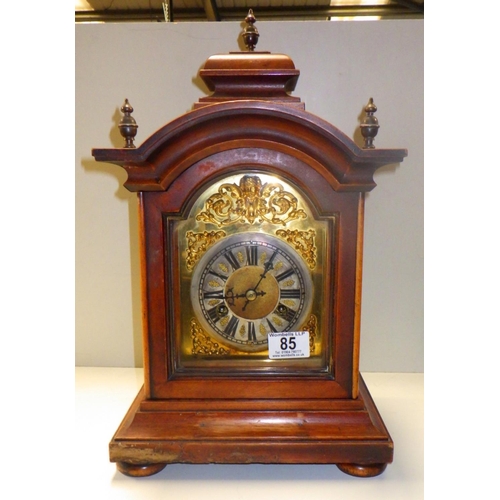 85 - A 19thC striking mantle clock 42cm tall