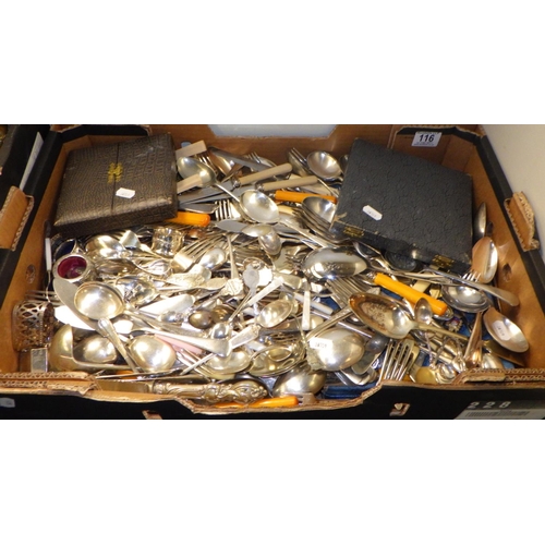 116 - A qty of various plated cutlery