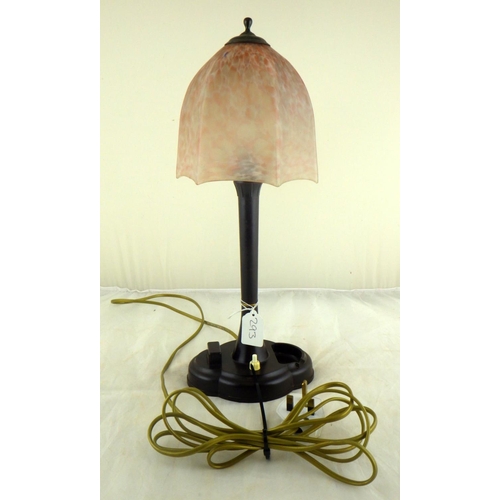 293 - An Art Deco bakelite ashtray table lamp 43cm tall