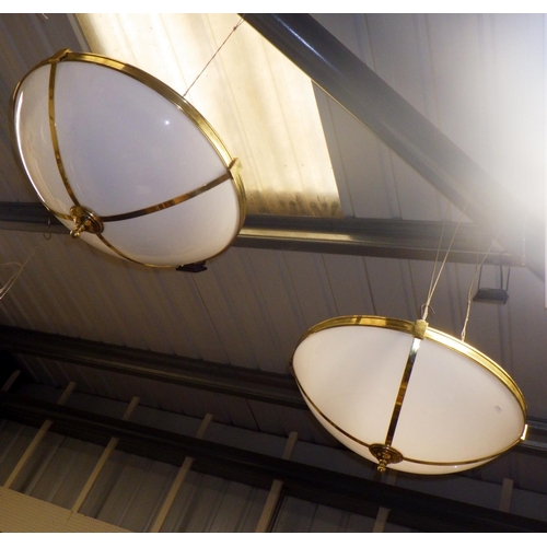 94 - A pair of white perspex ceiling lights 60cm diameter