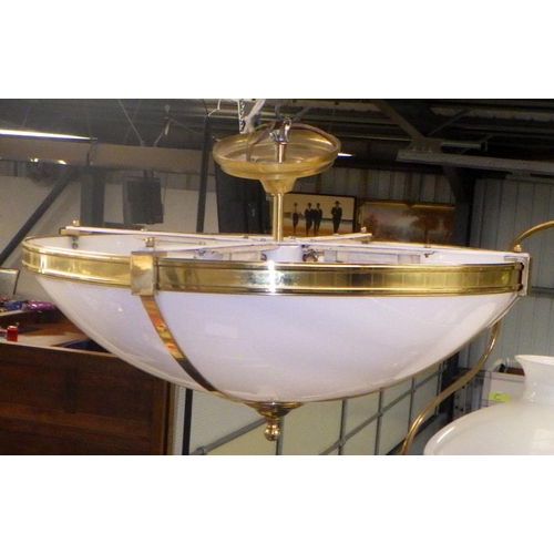 94 - A pair of white perspex ceiling lights 60cm diameter