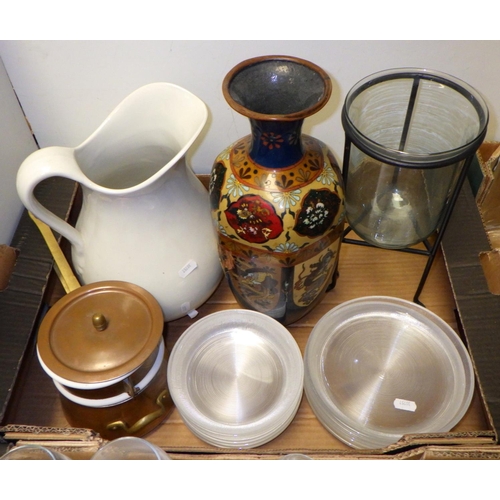 163 - A qty of various drinking glasses, further glass ware, a damaged Cloisoone vase, etc (4)