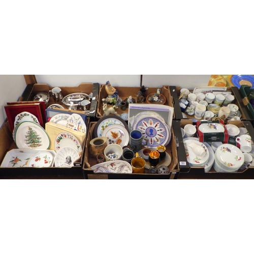 183 - A large qty of St Michael Ashberry table ware, various cups, Worcester table ware, misc figures, pla... 