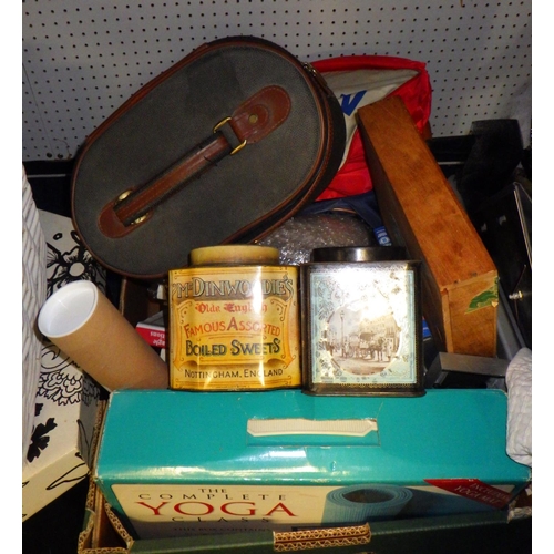 250 - A large qty of misc to include Picnic basket, books etc