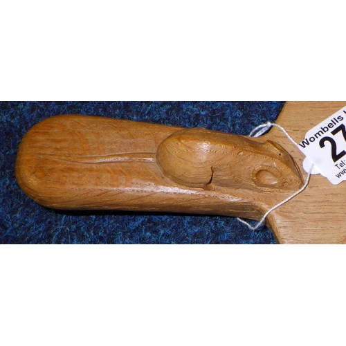 279 - A Mouseman oak cheese board