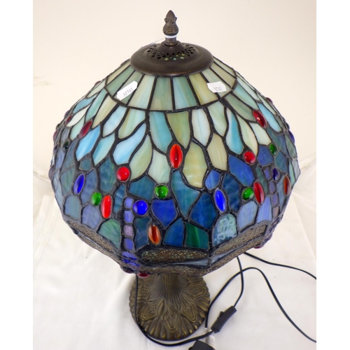 281 - A Tiffany style table dragonfly lamp 58cm tall and ceiling light 45cm diameter (2)