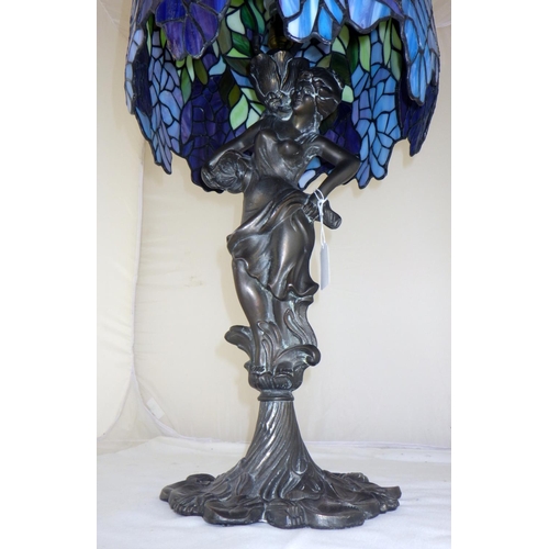 280 - A Tiffany style figural table lamp 70cm tall,
 IN NEED OF RE-WIRE