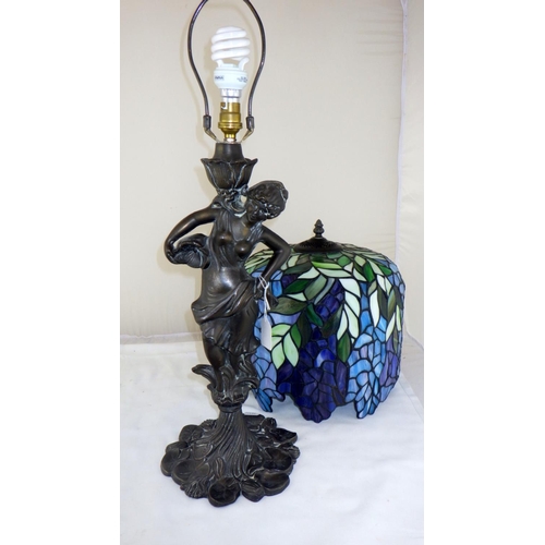 280 - A Tiffany style figural table lamp 70cm tall,
 IN NEED OF RE-WIRE