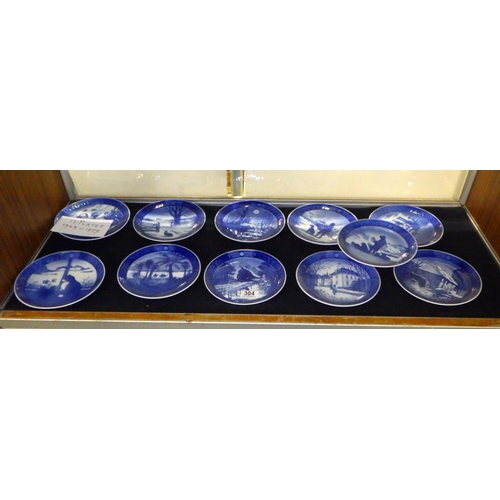 304 - Eleven Royal Copenhagen Christmas plates