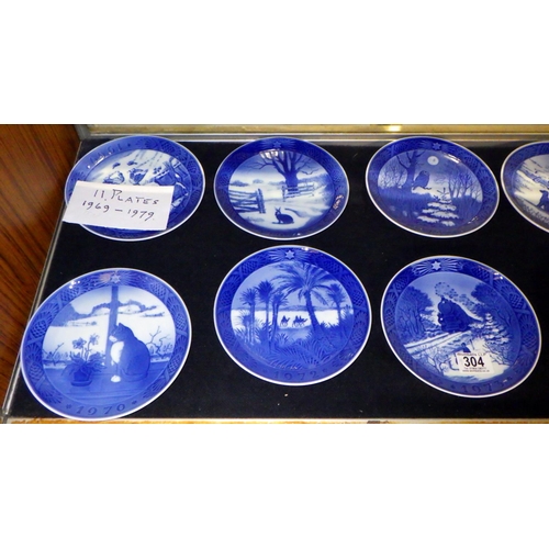 304 - Eleven Royal Copenhagen Christmas plates