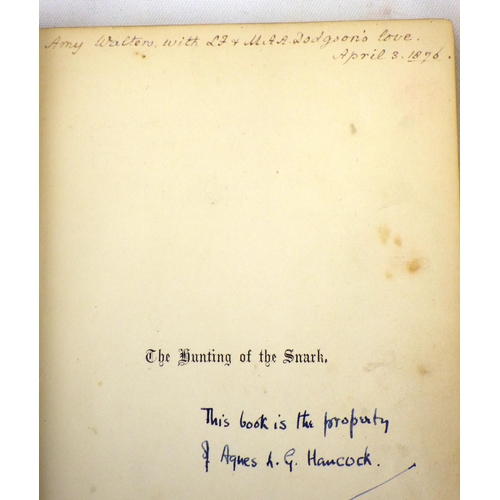 334 - The Hunting of the Snark (1876) first edition with inscription from LJ & MAA Dodgson together with a... 