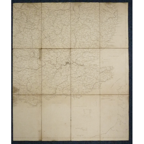 335 - By George Bellas Greenough c1820, a set of four maps covering England and Wales detailing the canal ... 