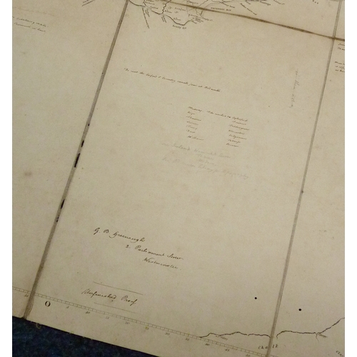 335 - By George Bellas Greenough c1820, a set of four maps covering England and Wales detailing the canal ... 