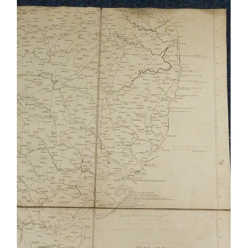 335 - By George Bellas Greenough c1820, a set of four maps covering England and Wales detailing the canal ... 