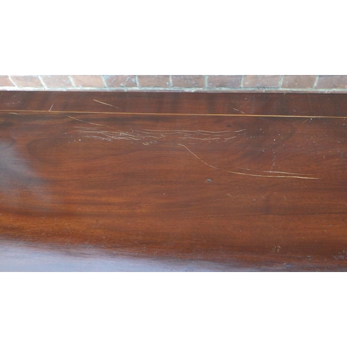 509 - A small mahogany bowfronted sideboard, marks, 114cm wide, ex The Retreat (94)