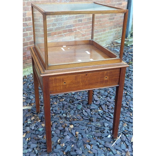 513 - An Edwardian mahogany display case on stand, 70cm wide, ex The Retreat, (35)