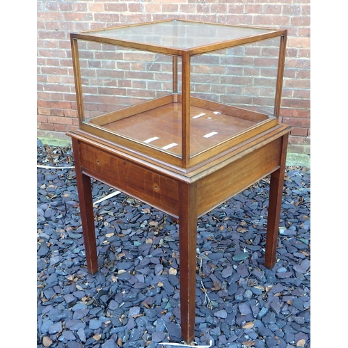 513 - An Edwardian mahogany display case on stand, 70cm wide, ex The Retreat, (35)