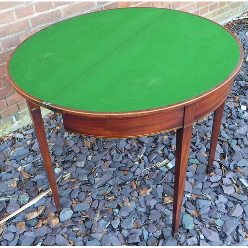 520 - A Regency demi-lune card table, ex The Retreat (130)