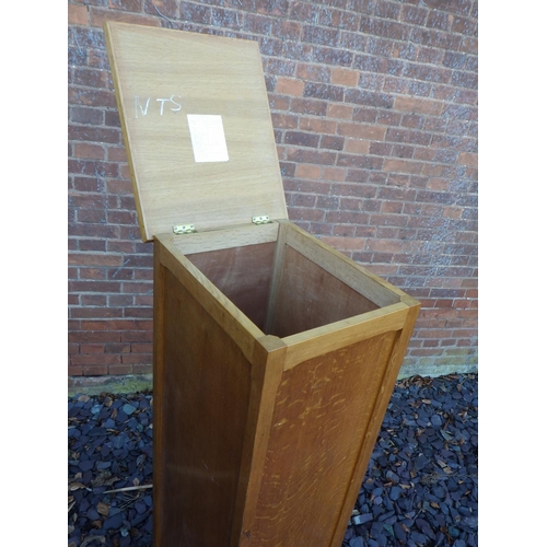 521 - An oak/ply chart box, empty, 131cm tall, ex The Retreat (106)