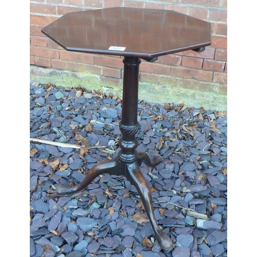 522 - A mahogany octagonal tripod table, marriage, 50cm across, ex The Retreat (48)