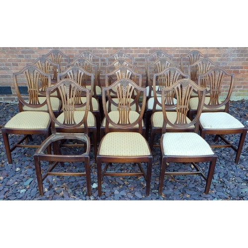 526 - Fourteen reproduction Hepplewhite style dining chairs together with a further four Hepplewhite dinin... 