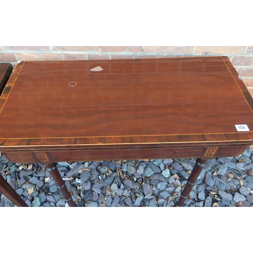 558 - A 19th cen rectangular tea table wit reeded edge on channelled square legs, together with a 19th cen... 