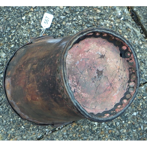 567 - A leather fire bucket, ex The Retreat (22)