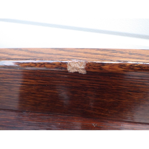 689 - A 1930's oak/ply sideboard together with a small wardrobe, some veneer damage (2)