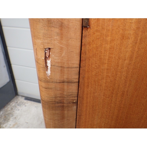 742 - A 1930's oak/ply chest together with a 1930's walnut dwarf wardrobe a/f (2)